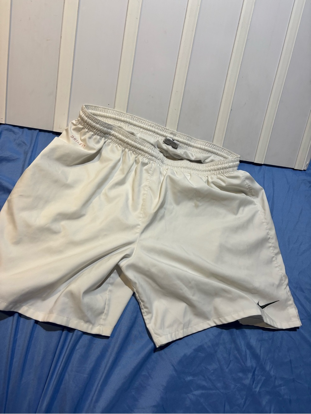 Nike Dri Fit Mens Athletic Basketball Shorts White Size Large